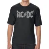 AC/DC Classic Horns Logo  - Men's Tall and Long Word Art T-Shirt sold by LA Pop Art