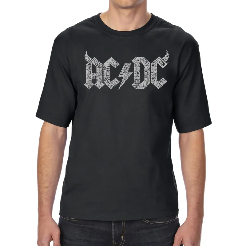 AC/DC Classic Horns Logo - Men's Tall and Long Word Art T-Shirt sold by LA Pop Art