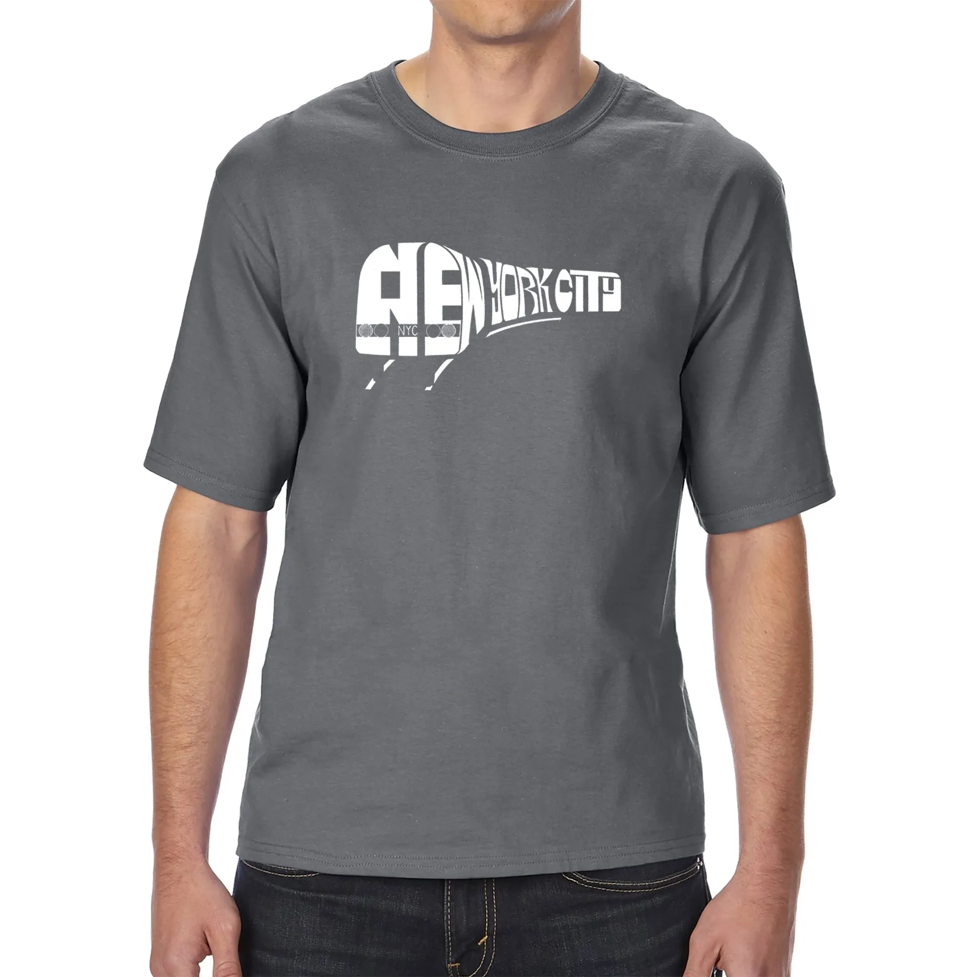 NY SUBWAY - Men's Tall Word Art T-Shirt sold by LA Pop Art product image thumbnail 4