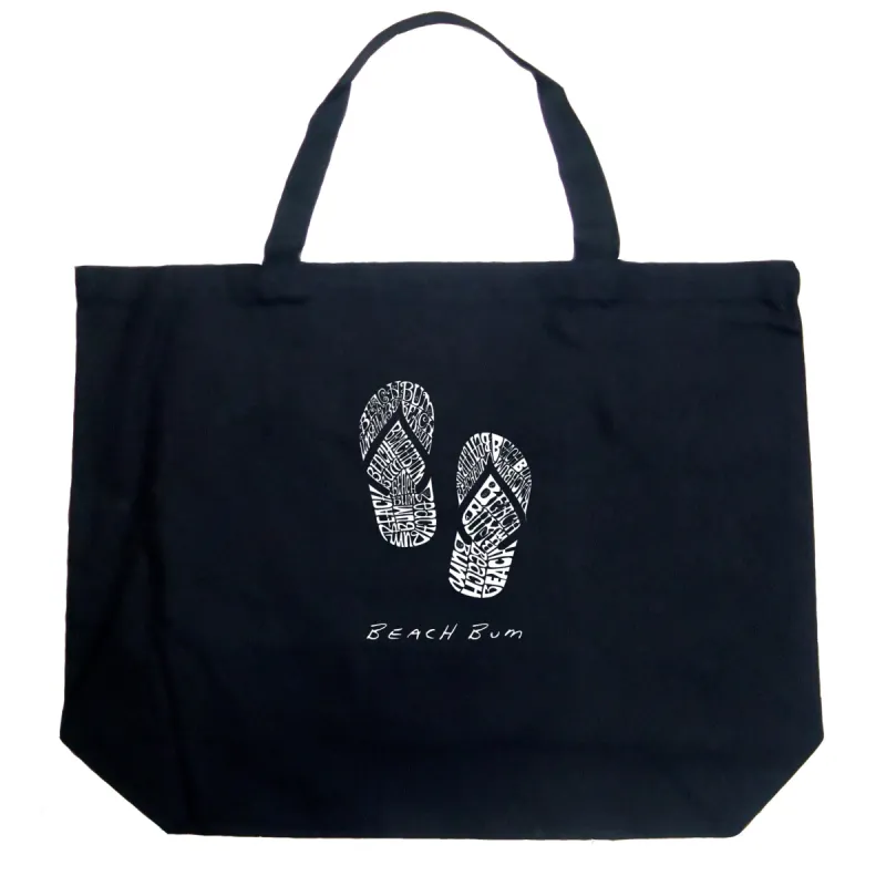 BEACH BUM - Large Word Art Tote Bag sold by LA Pop Art