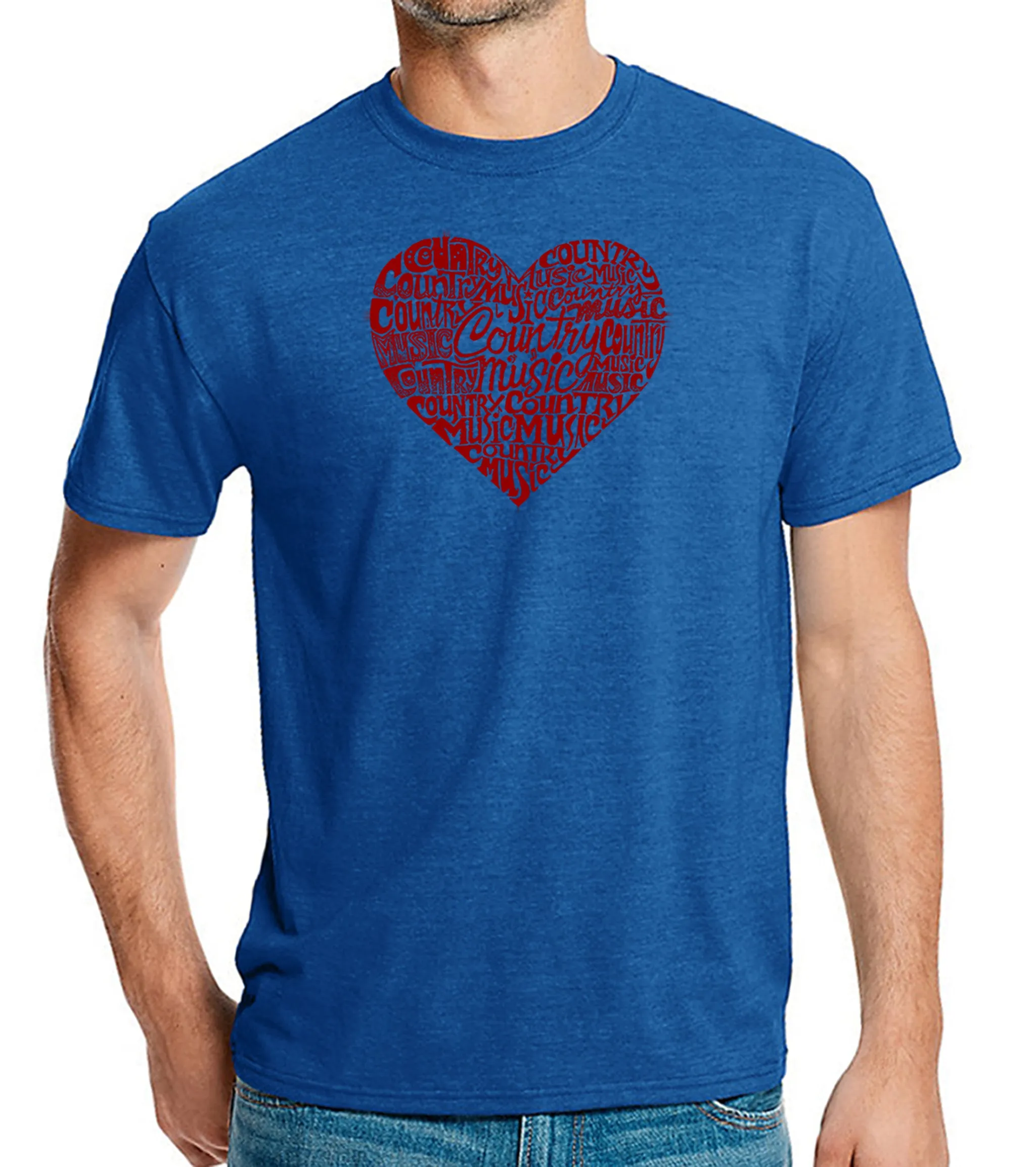 Country Music Heart - Men's Premium Blend Word Art T-Shirt sold by LA Pop Art product image thumbnail 4