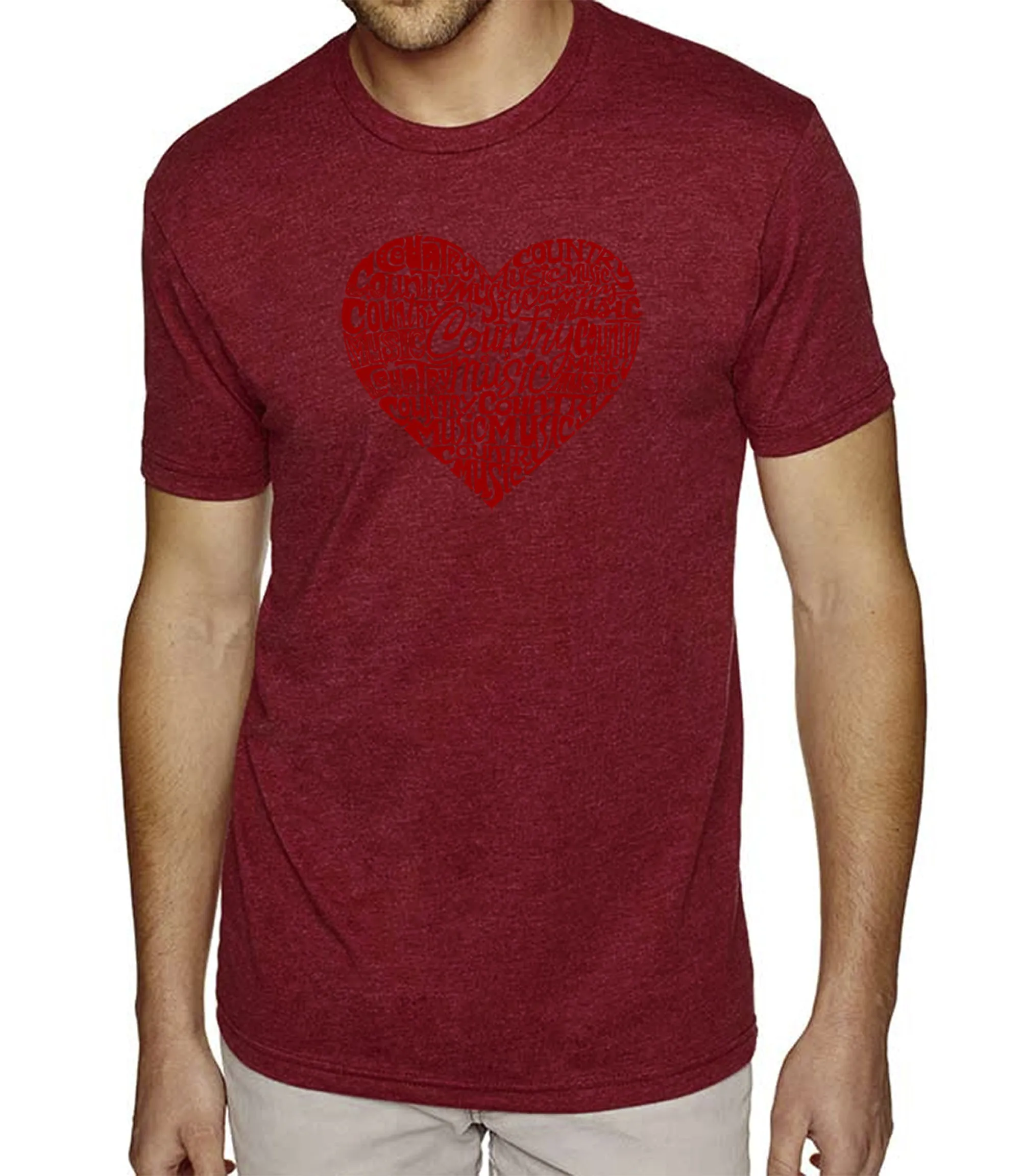 Country Music Heart - Men's Premium Blend Word Art T-Shirt sold by LA Pop Art product image thumbnail 5