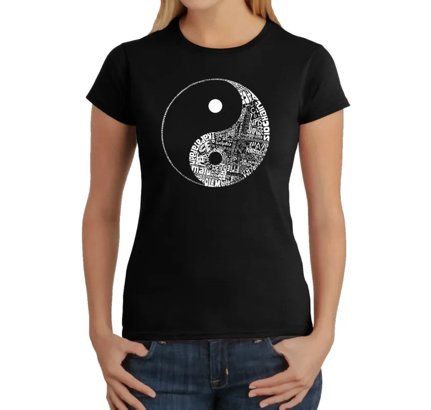 YIN YANG - Women's Word Art T-Shirt sold by LA Pop Art