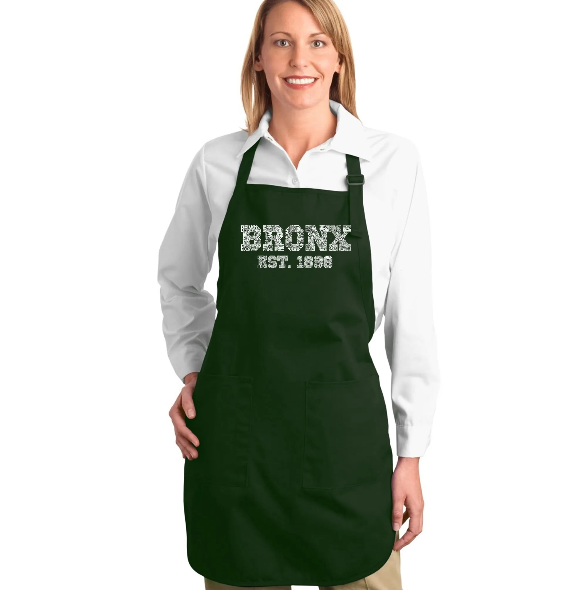 POPULAR NEIGHBORHOODS IN BRONX, NY - Full Length Word Art Apron sold by LA Pop Art product image thumbnail 5