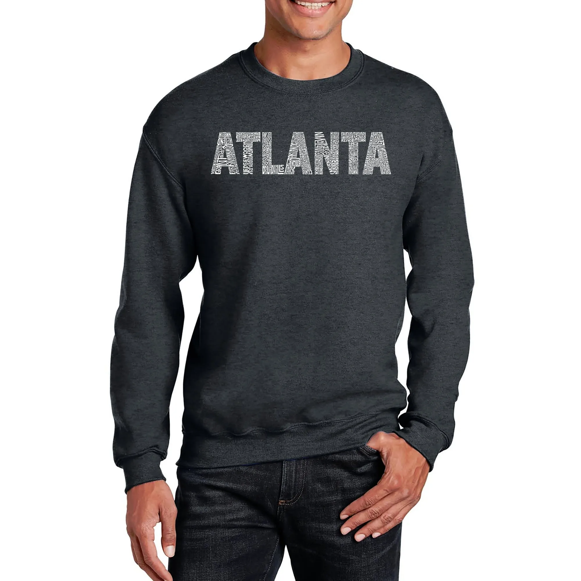 ATLANTA NEIGHBORHOODS - Men's Word Art Crewneck Sweatshirt sold by LA Pop Art product image thumbnail 3