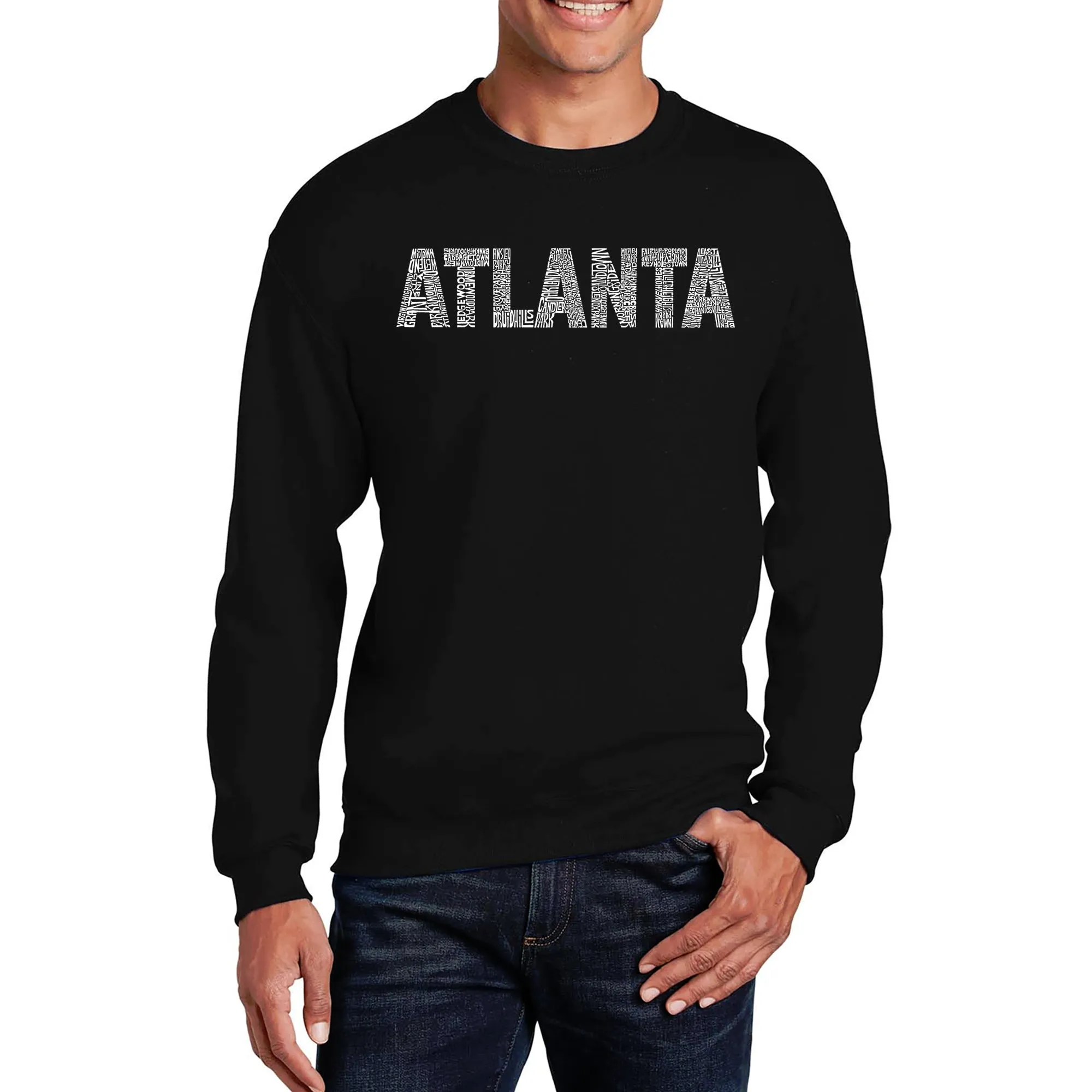 ATLANTA NEIGHBORHOODS - Men's Word Art Crewneck Sweatshirt sold by LA Pop Art