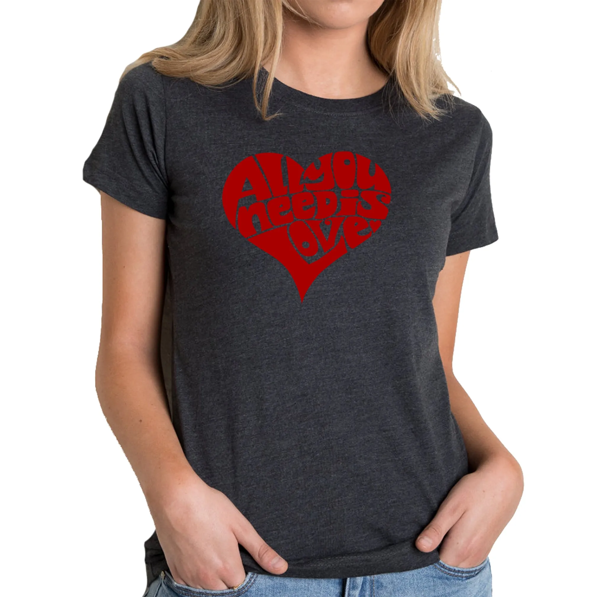 All You Need Is Love - Women's Premium Blend Word Art T-Shirt sold by LA Pop Art