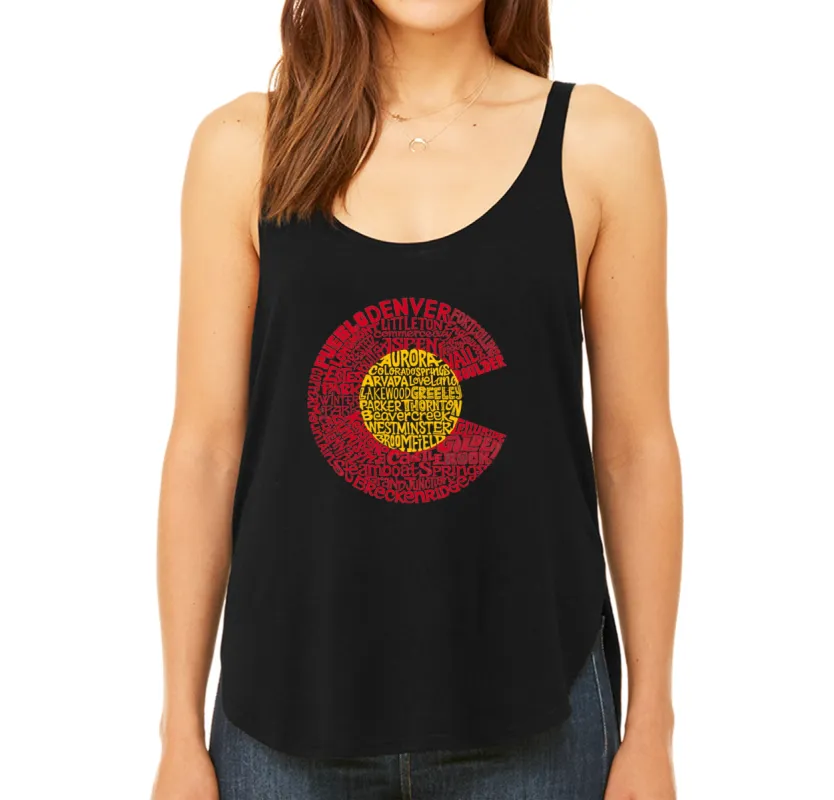 Colorado - Women's Word Art Flowy Tank sold by LA Pop Art