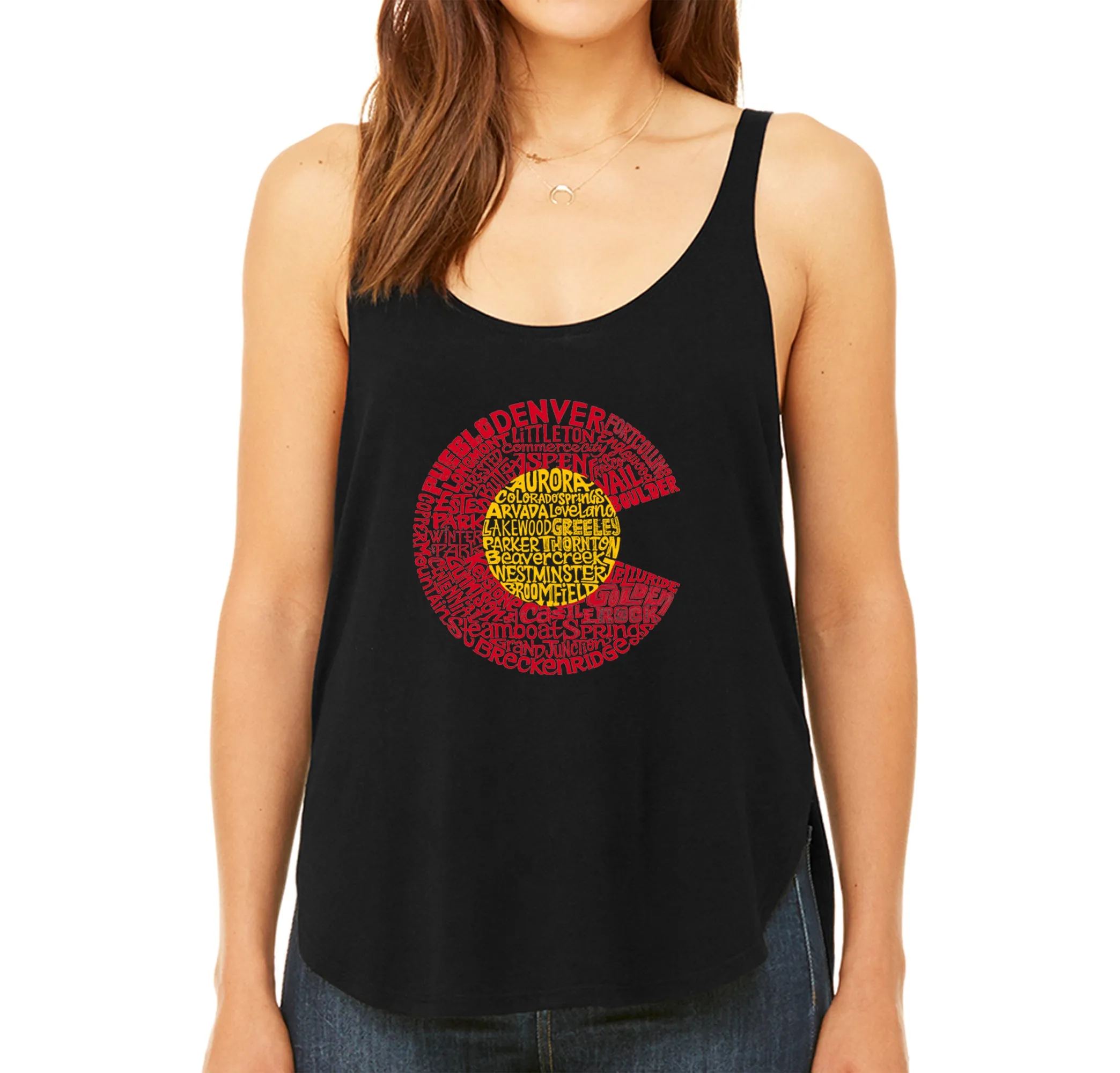 Colorado - Women's Word Art Flowy Tank sold by LA Pop Art