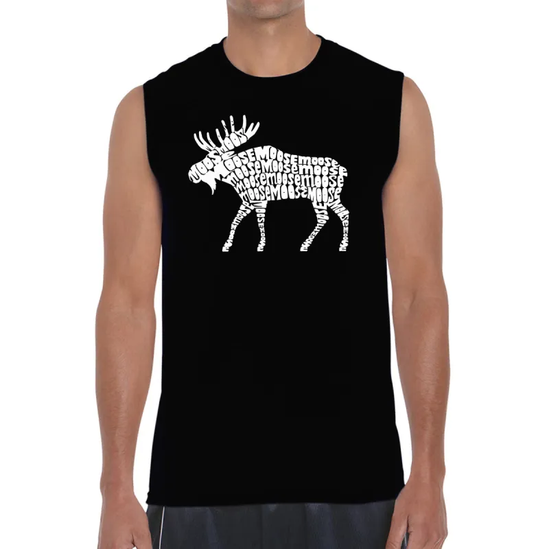 Moose  - Men's Word Art Sleeveless T-Shirt sold by LA Pop Art