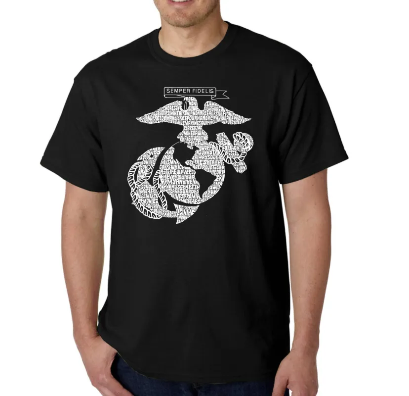 LYRICS TO THE MARINES HYMN - Men's Word Art T-Shirt sold by LA Pop Art