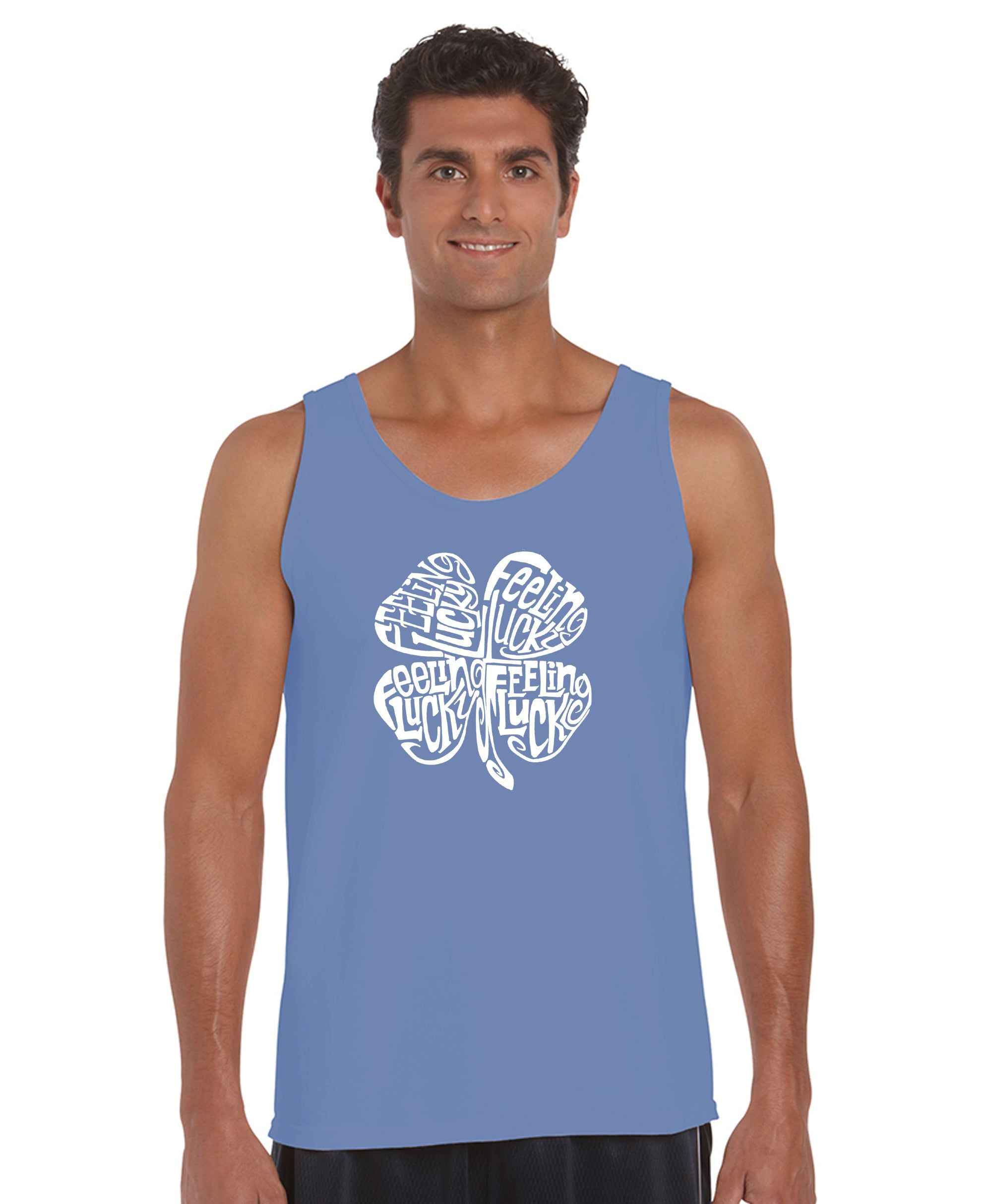 Feeling Lucky - Men's Word Art Tank Top sold by LA Pop Art product image thumbnail 3