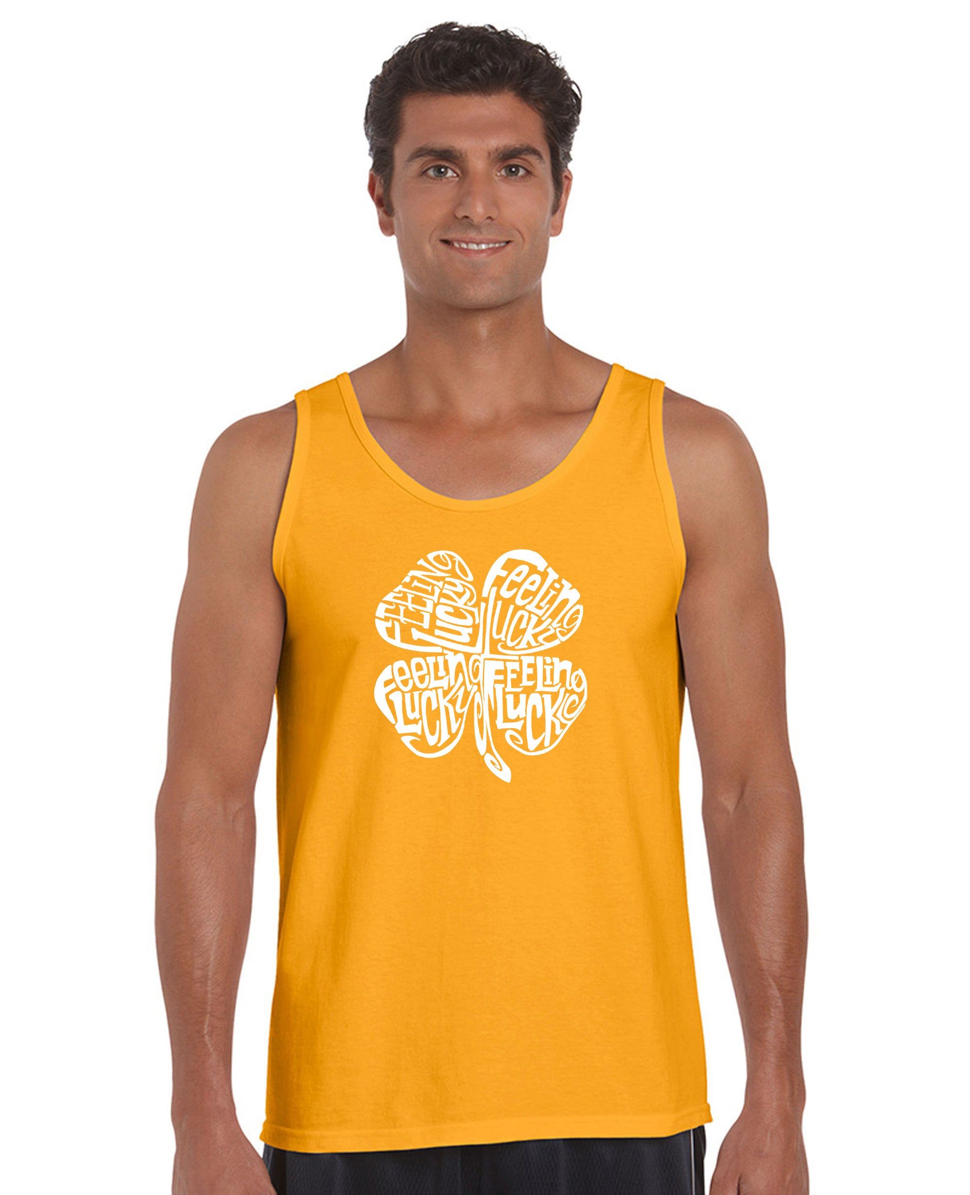 Feeling Lucky - Men's Word Art Tank Top sold by LA Pop Art product image thumbnail 4