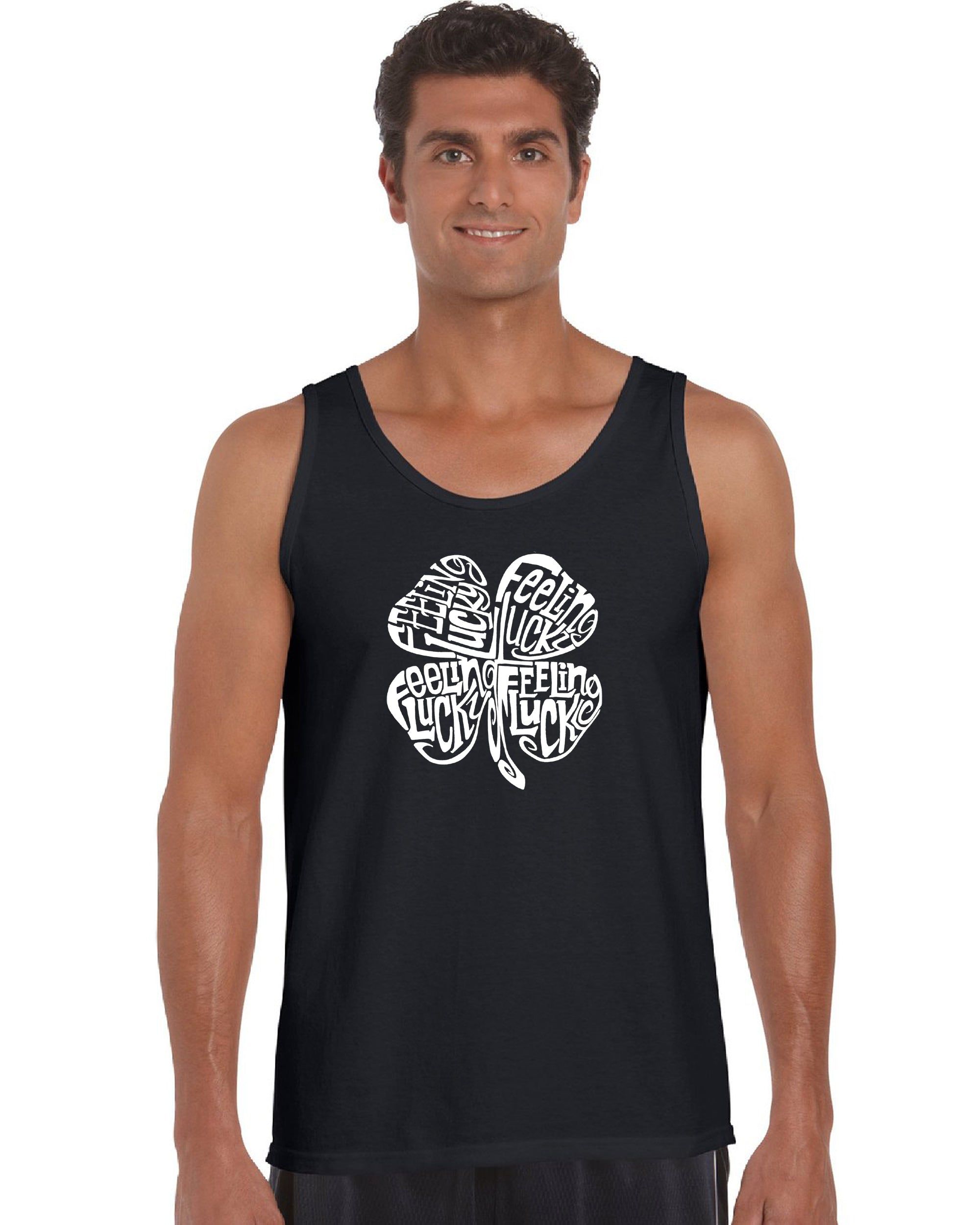 Feeling Lucky - Men's Word Art Tank Top sold by LA Pop Art