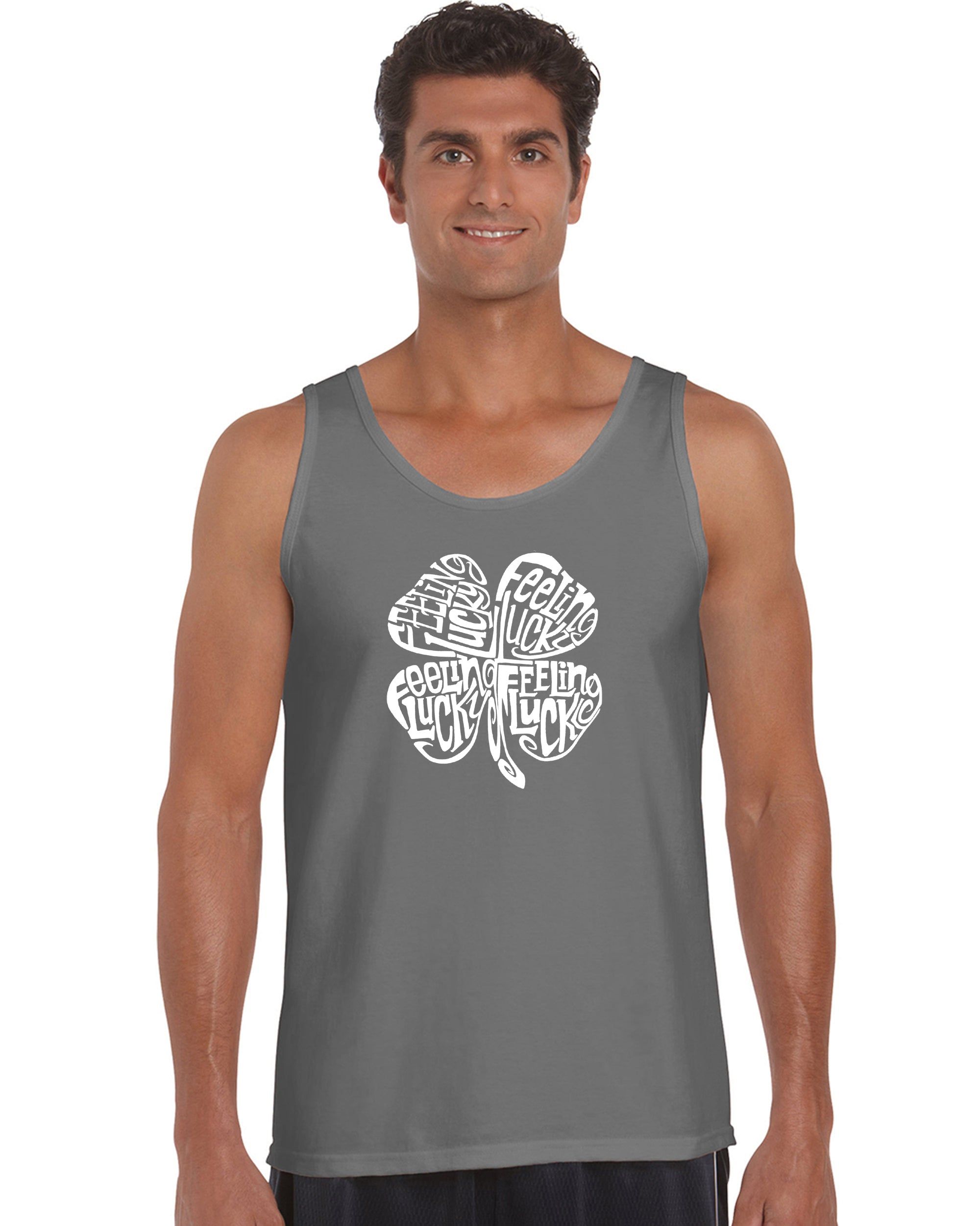 Feeling Lucky - Men's Word Art Tank Top sold by LA Pop Art product image thumbnail 5