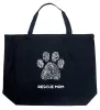 Rescue Mom - Large Word Art Tote Bag sold by LA Pop Art
