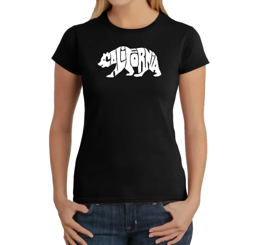 California Bear - Women's Word Art T-Shirt sold by LA Pop Art