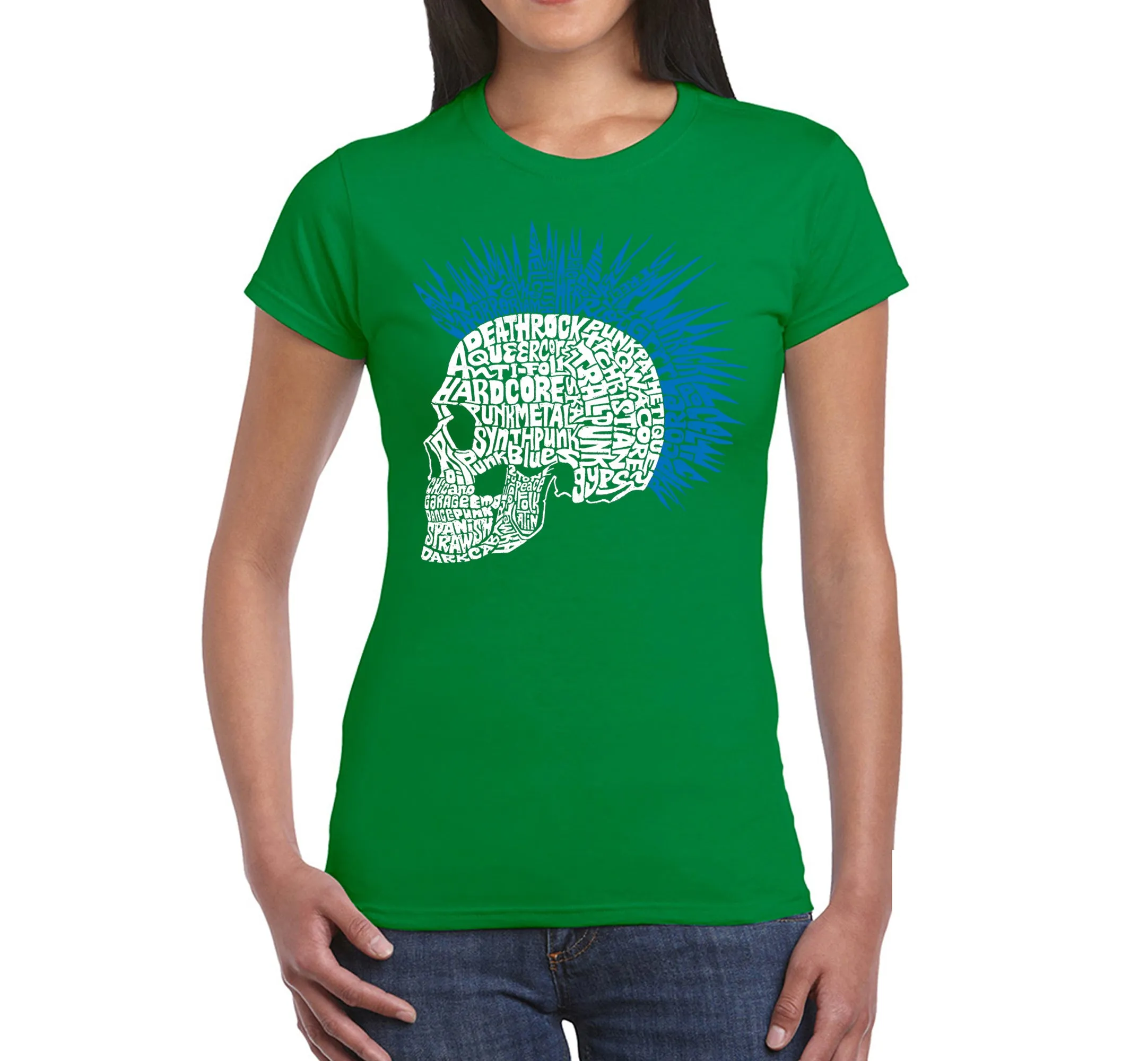 Punk Mohawk - Women's Word Art T-Shirt sold by LA Pop Art product image thumbnail 5