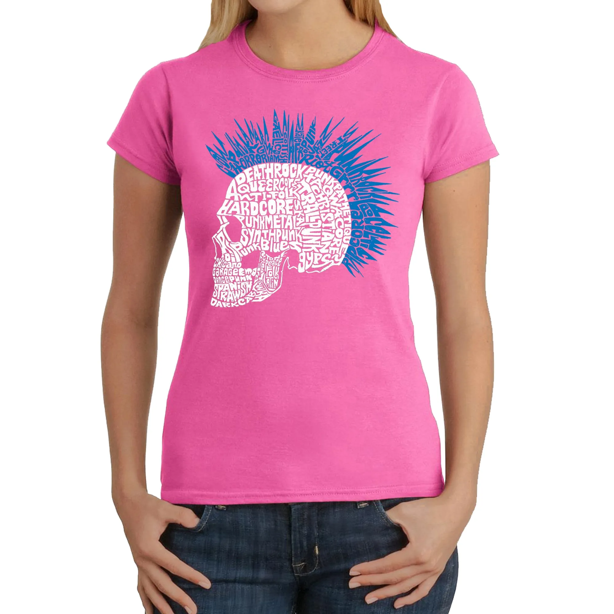 Punk Mohawk - Women's Word Art T-Shirt sold by LA Pop Art product image thumbnail 4