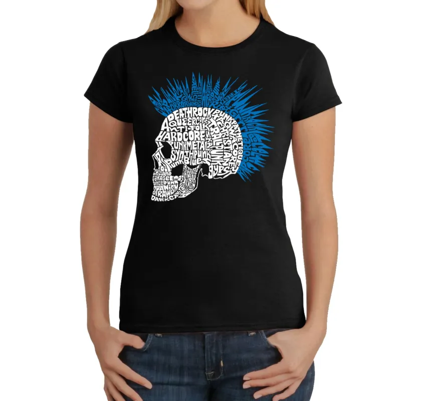 Punk Mohawk - Women's Word Art T-Shirt sold by LA Pop Art