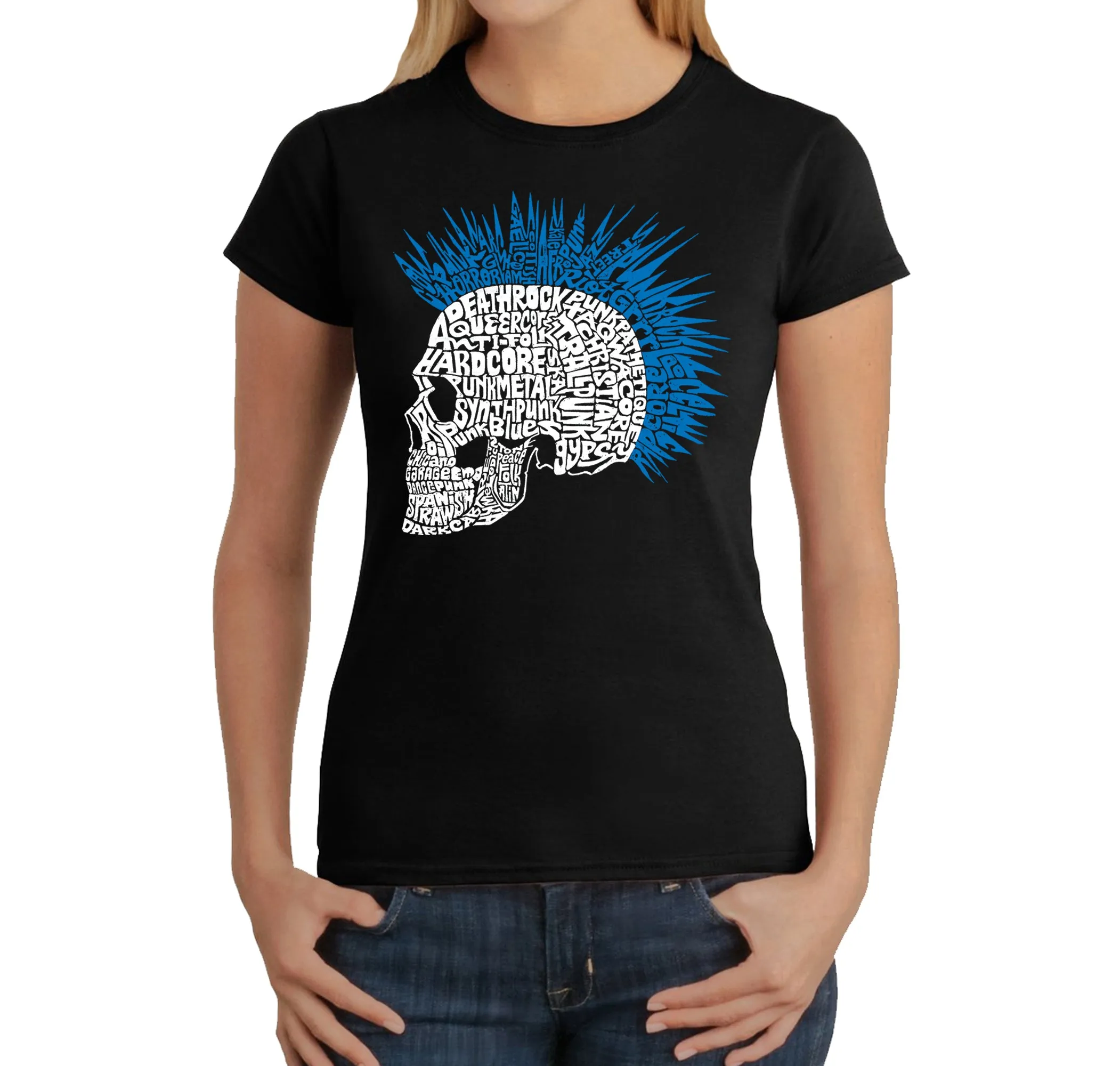 Punk Mohawk - Women's Word Art T-Shirt sold by LA Pop Art