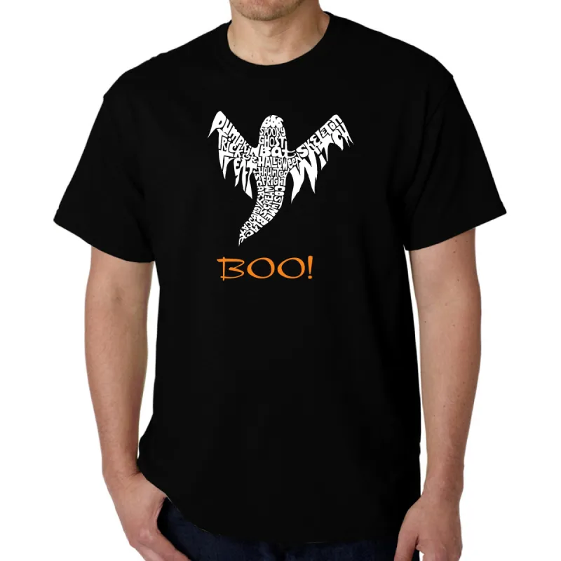 Halloween Ghost - Men's Word Art T-Shirt sold by LA Pop Art