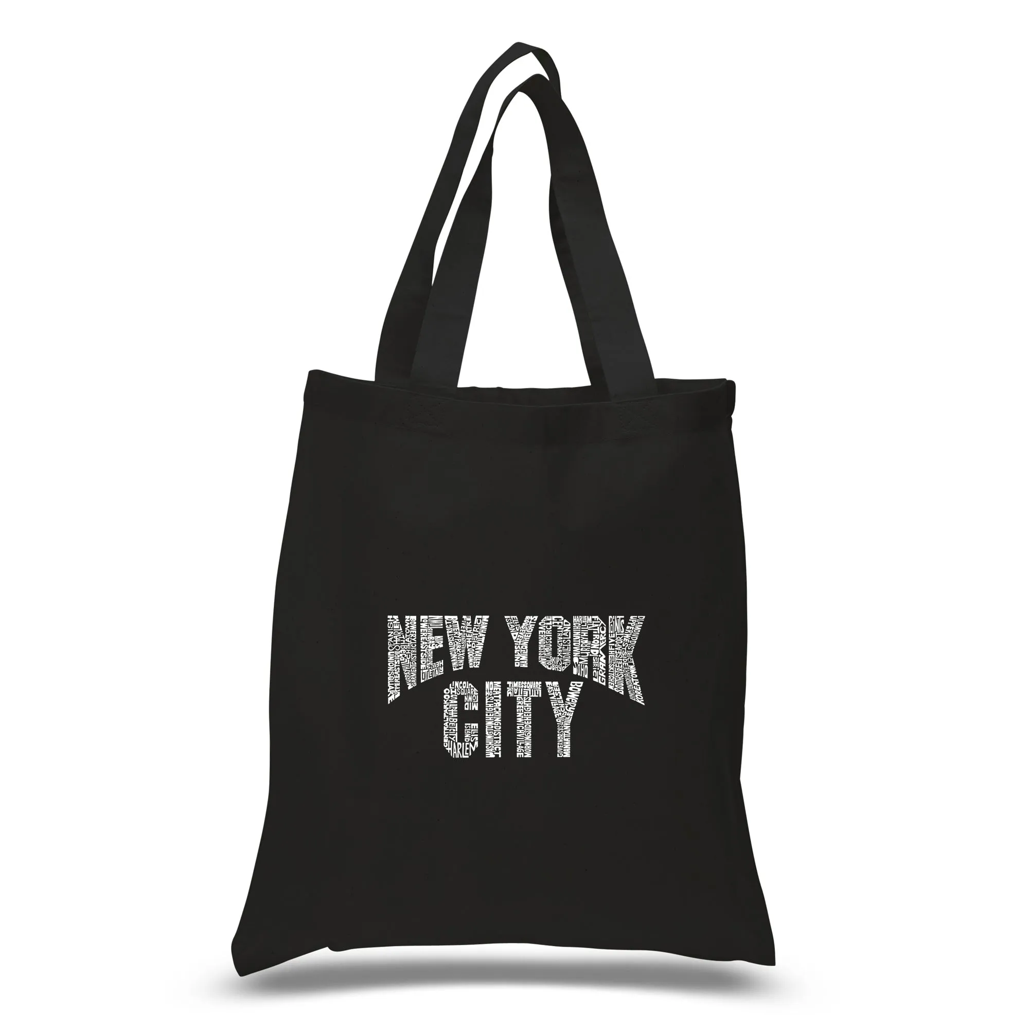 NYC NEIGHBORHOODS - Small Word Art Tote Bag sold by LA Pop Art