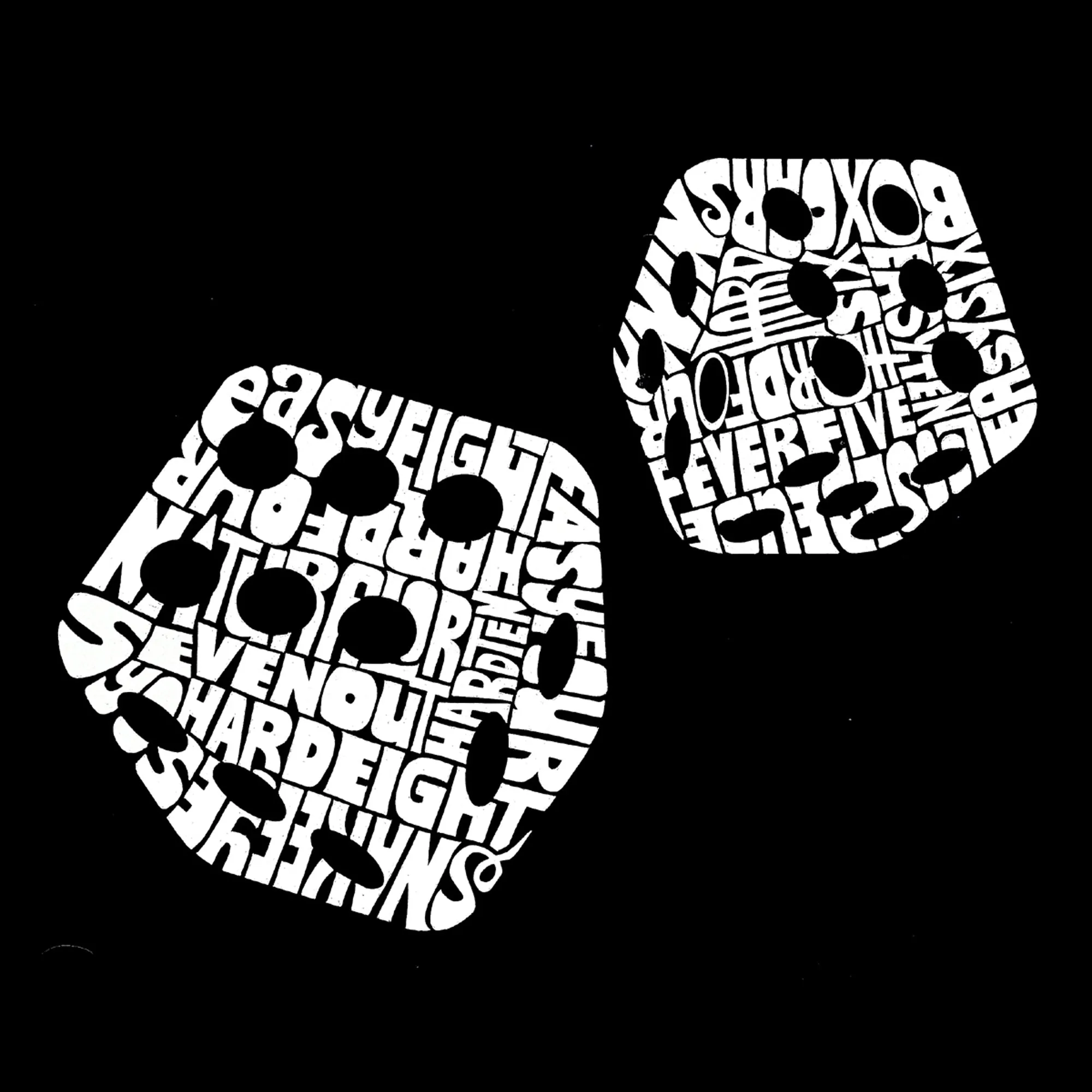 DIFFERENT ROLLS THROWN IN THE GAME OF CRAPS - Men's Raglan Baseball Word Art T-Shirt sold by LA Pop Art product image thumbnail 2