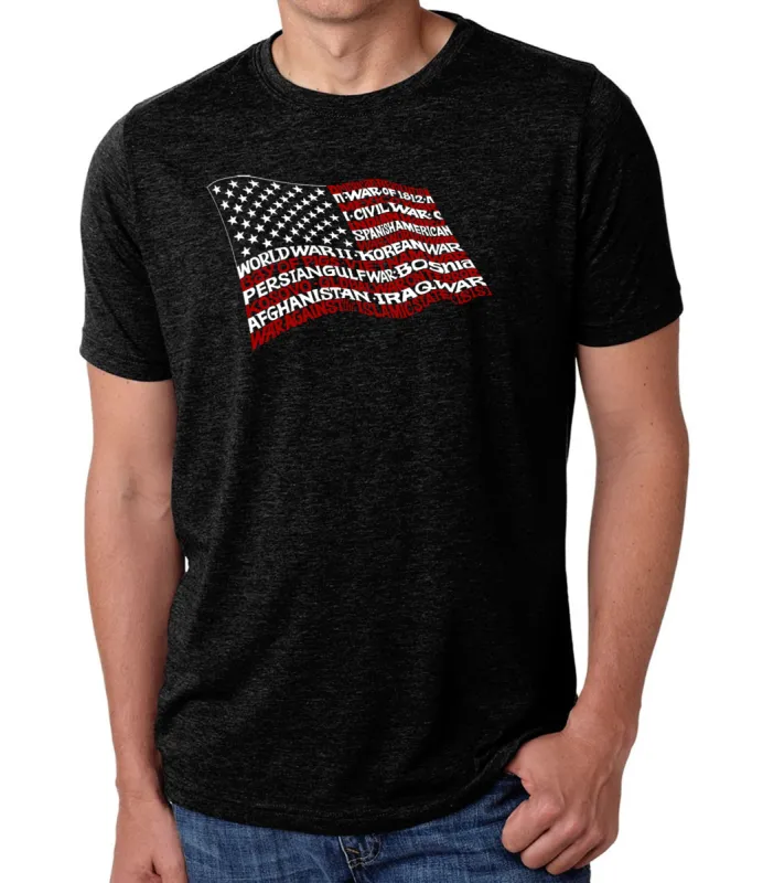 American Wars Tribute Flag - Men's Premium Blend Word Art T-Shirt sold by LA Pop Art
