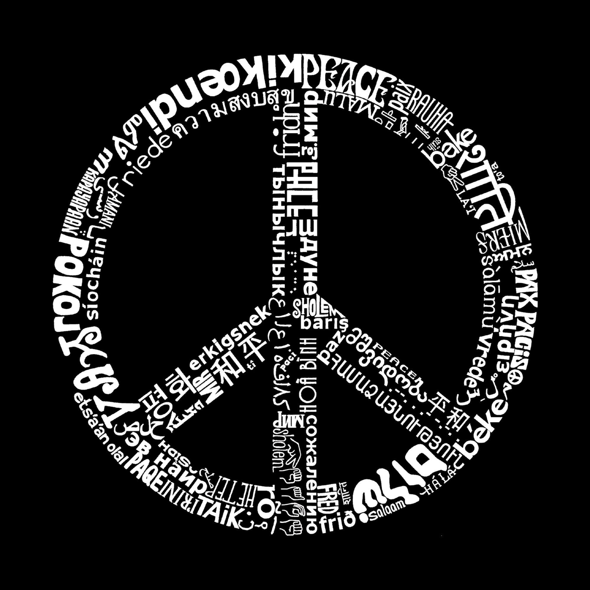 THE WORD PEACE IN 77 LANGUAGES - Men's Word Art Tank Top sold by LA Pop Art product image thumbnail 2