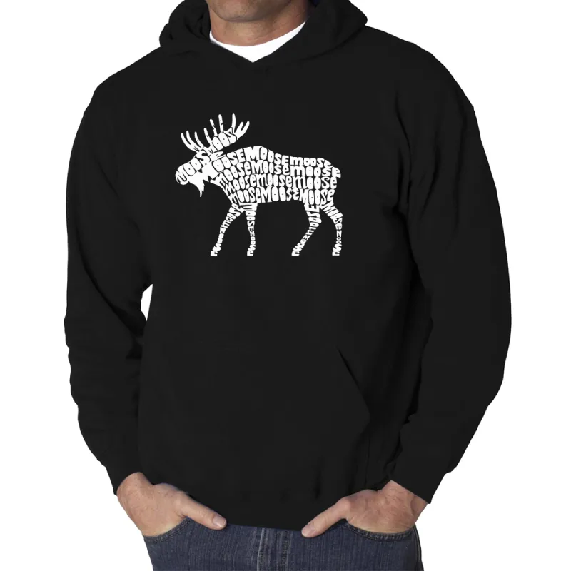 Moose  - Men's Word Art Hooded Sweatshirt sold by LA Pop Art