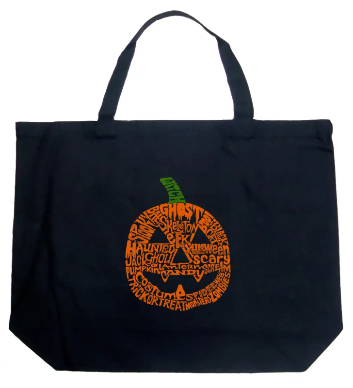 Pumpkin - Large Word Art Tote Bag sold by LA Pop Art