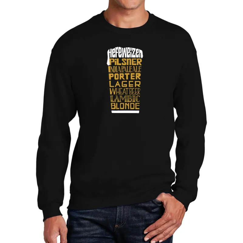 Styles of Beer  - Men's Word Art Crewneck Sweatshirt sold by LA Pop Art