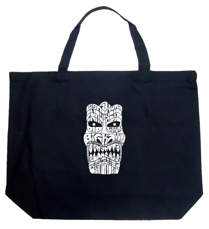 TIKI BIG KAHUNA - Large Word Art Tote Bag sold by LA Pop Art