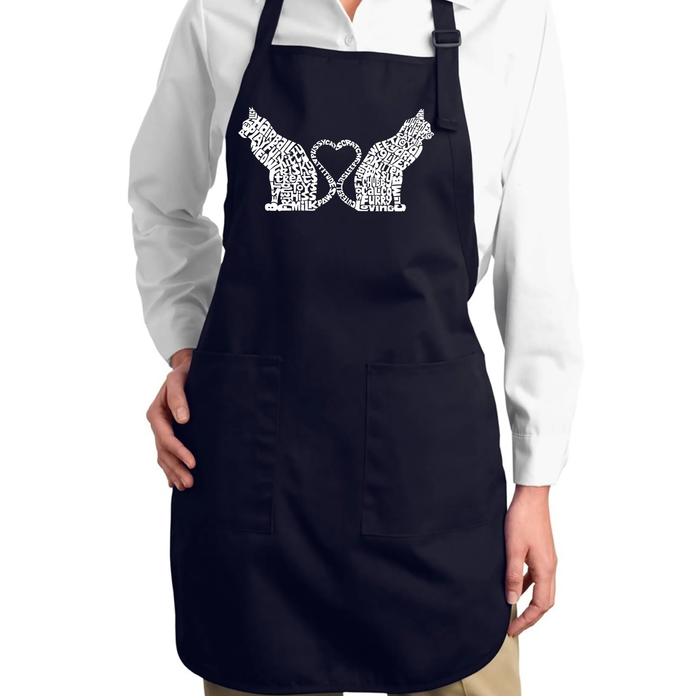 Cat Tail Hearts - Full Length Word Art Apron sold by LA Pop Art product image thumbnail 4