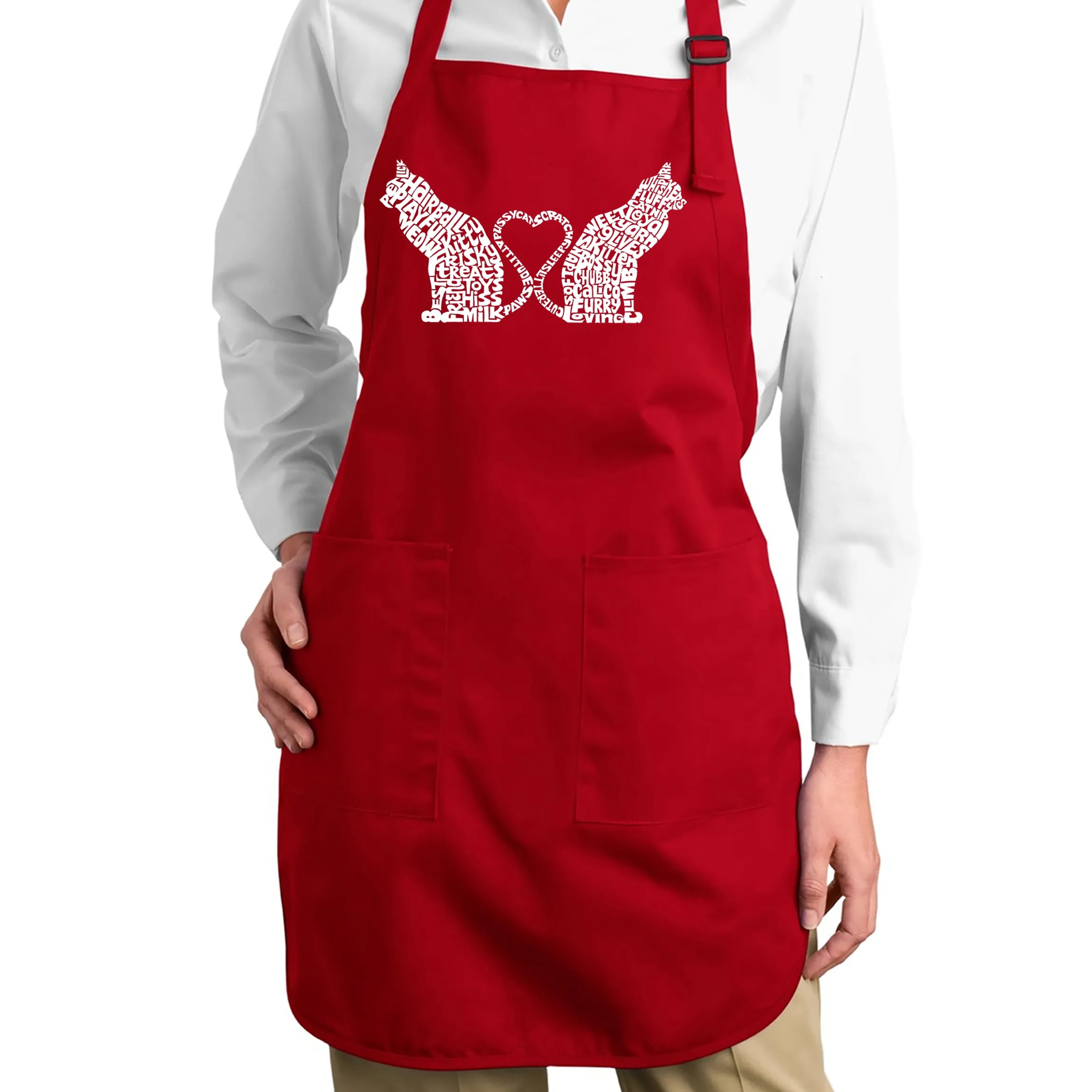 Cat Tail Hearts - Full Length Word Art Apron sold by LA Pop Art product image thumbnail 3