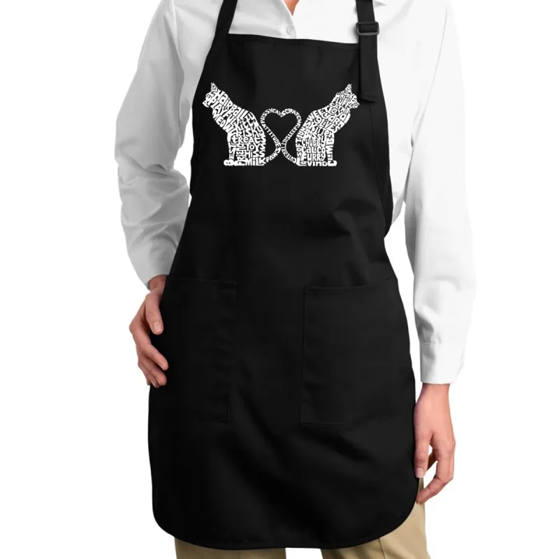 Cat Tail Hearts - Full Length Word Art Apron sold by LA Pop Art