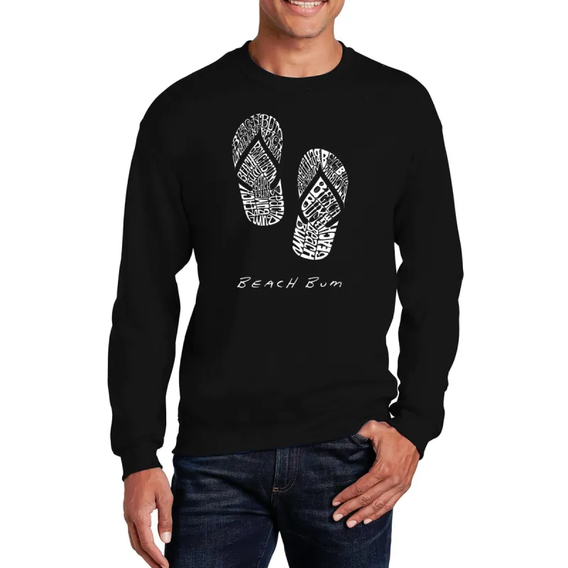 BEACH BUM - Men's Word Art Crewneck Sweatshirt made by LA Pop Art