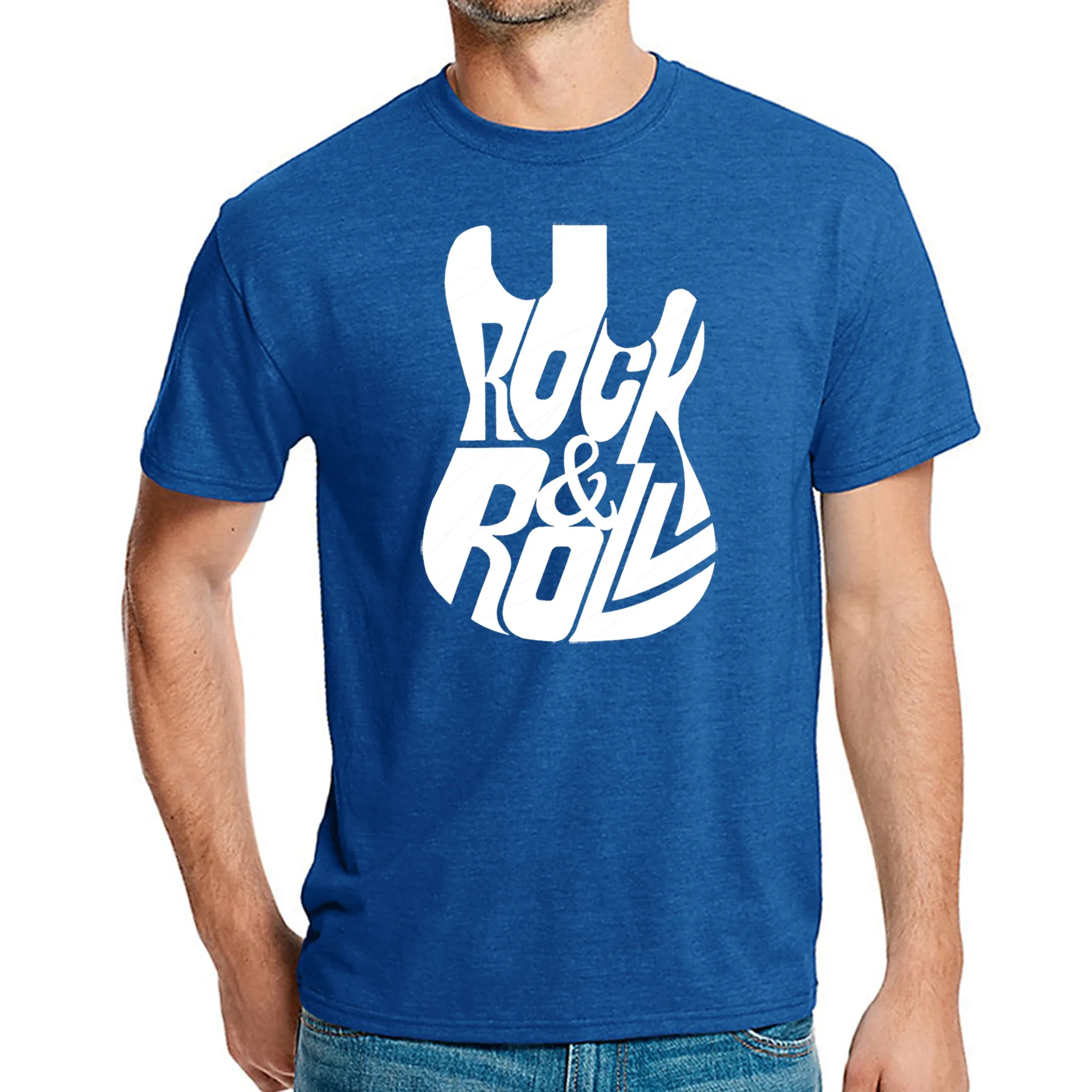 Rock And Roll Guitar - Men's Premium Blend Word Art T-Shirt sold by LA Pop Art product image thumbnail 4