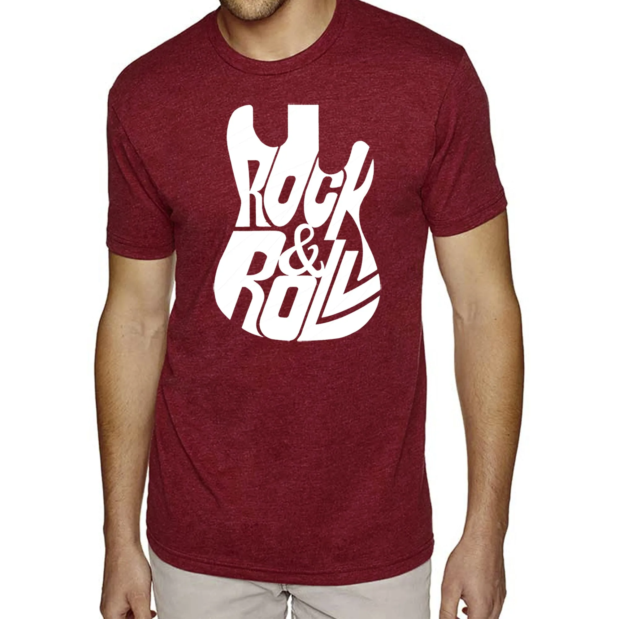 Rock And Roll Guitar - Men's Premium Blend Word Art T-Shirt sold by LA Pop Art product image thumbnail 5