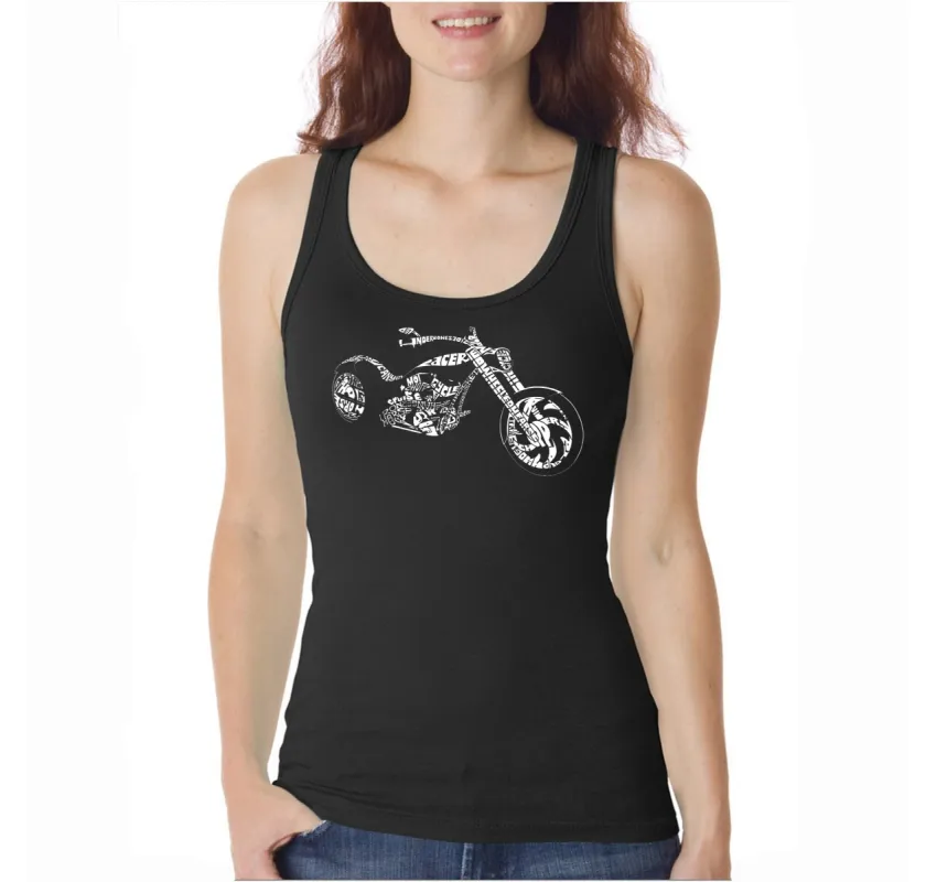 MOTORCYCLE  - Women's Word Art Tank Top sold by LA Pop Art