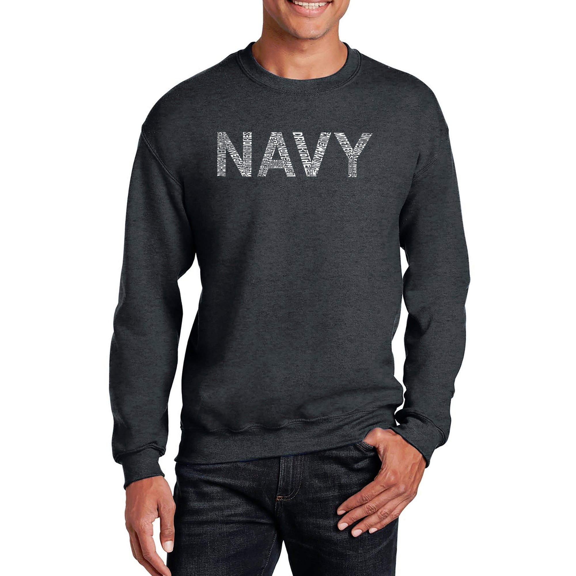 LYRICS TO ANCHORS AWEIGH - Men's Word Art Crewneck Sweatshirt sold by LA Pop Art product image thumbnail 3