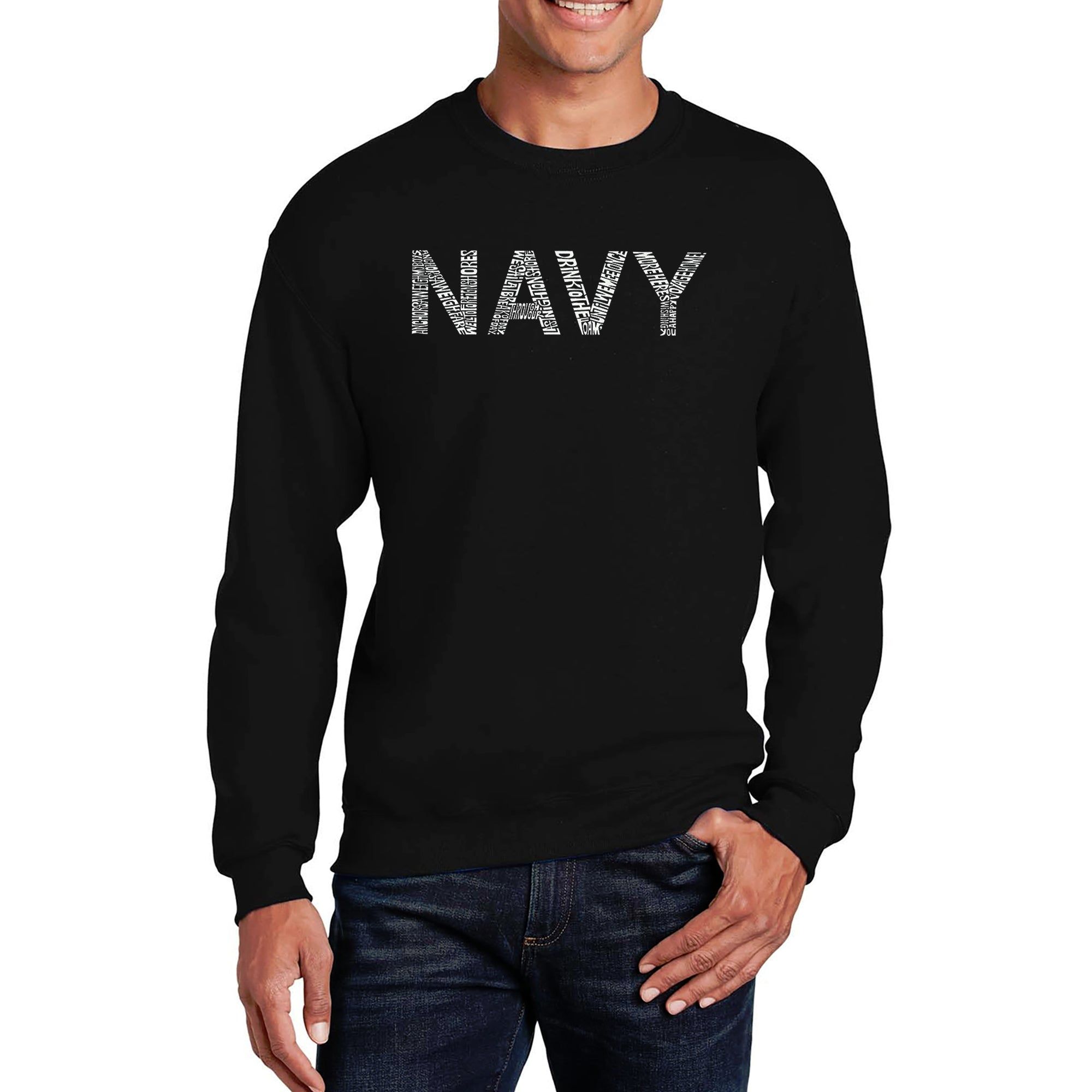 LYRICS TO ANCHORS AWEIGH - Men's Word Art Crewneck Sweatshirt sold by LA Pop Art