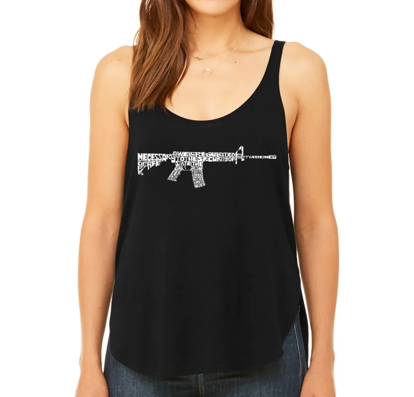 AR15 2nd Amendment Word Art - Women's Word Art Flowy Tank sold by LA Pop Art