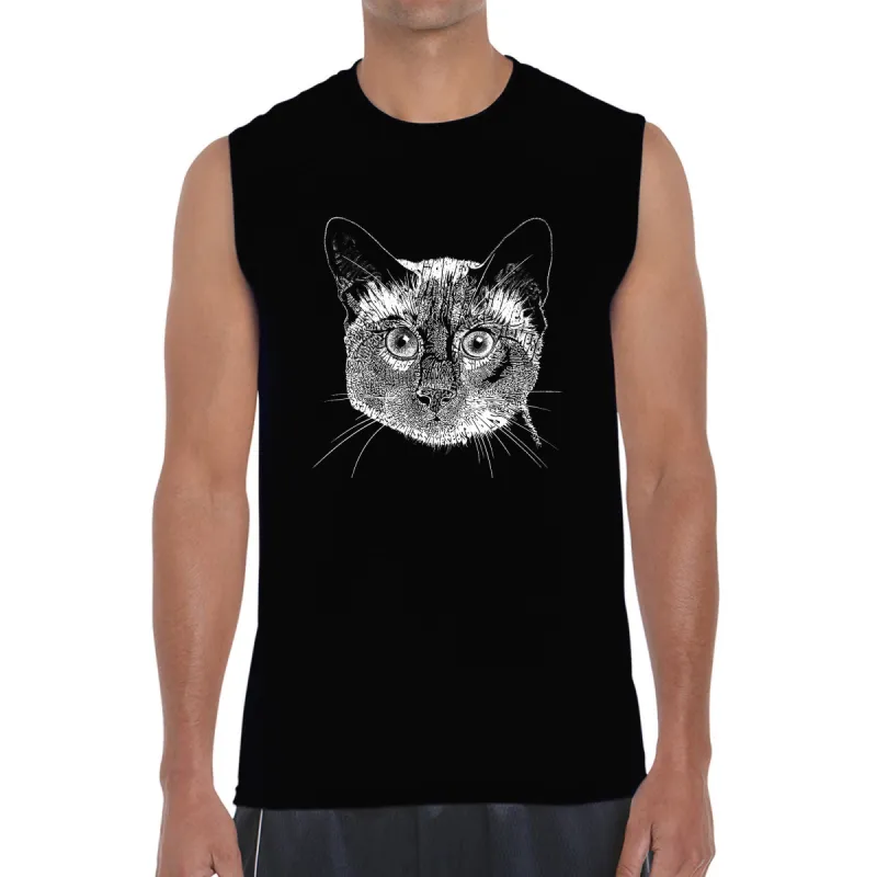 Siamese Cat - Men's Word Art Sleeveless T-Shirt sold by LA Pop Art