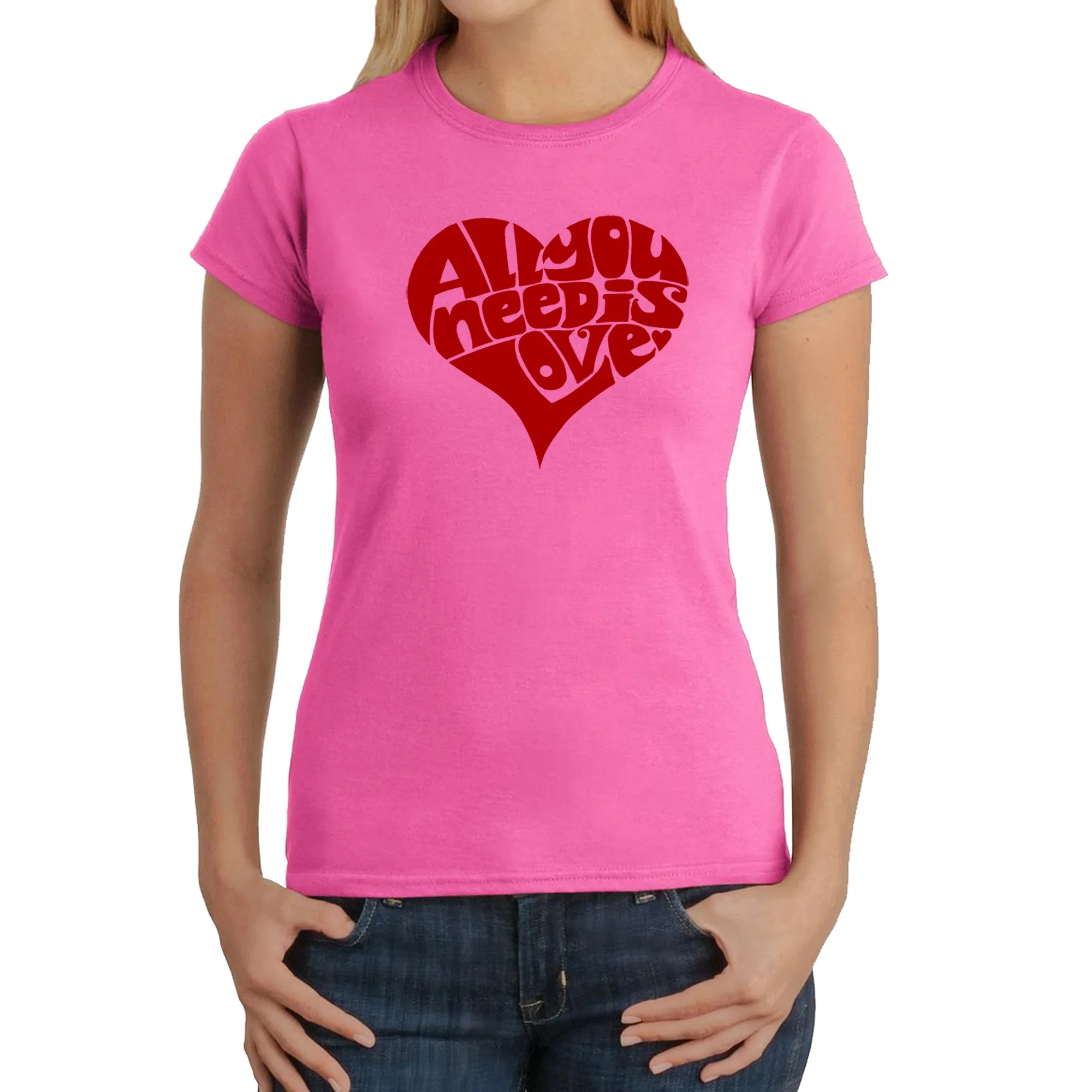 All You Need Is Love - Women's Word Art T-Shirt sold by LA Pop Art product image thumbnail 4