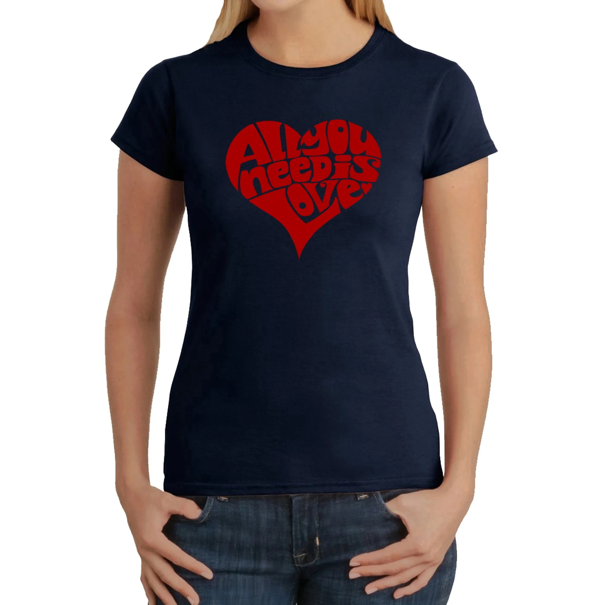 All You Need Is Love - Women's Word Art T-Shirt sold by LA Pop Art product image thumbnail 3