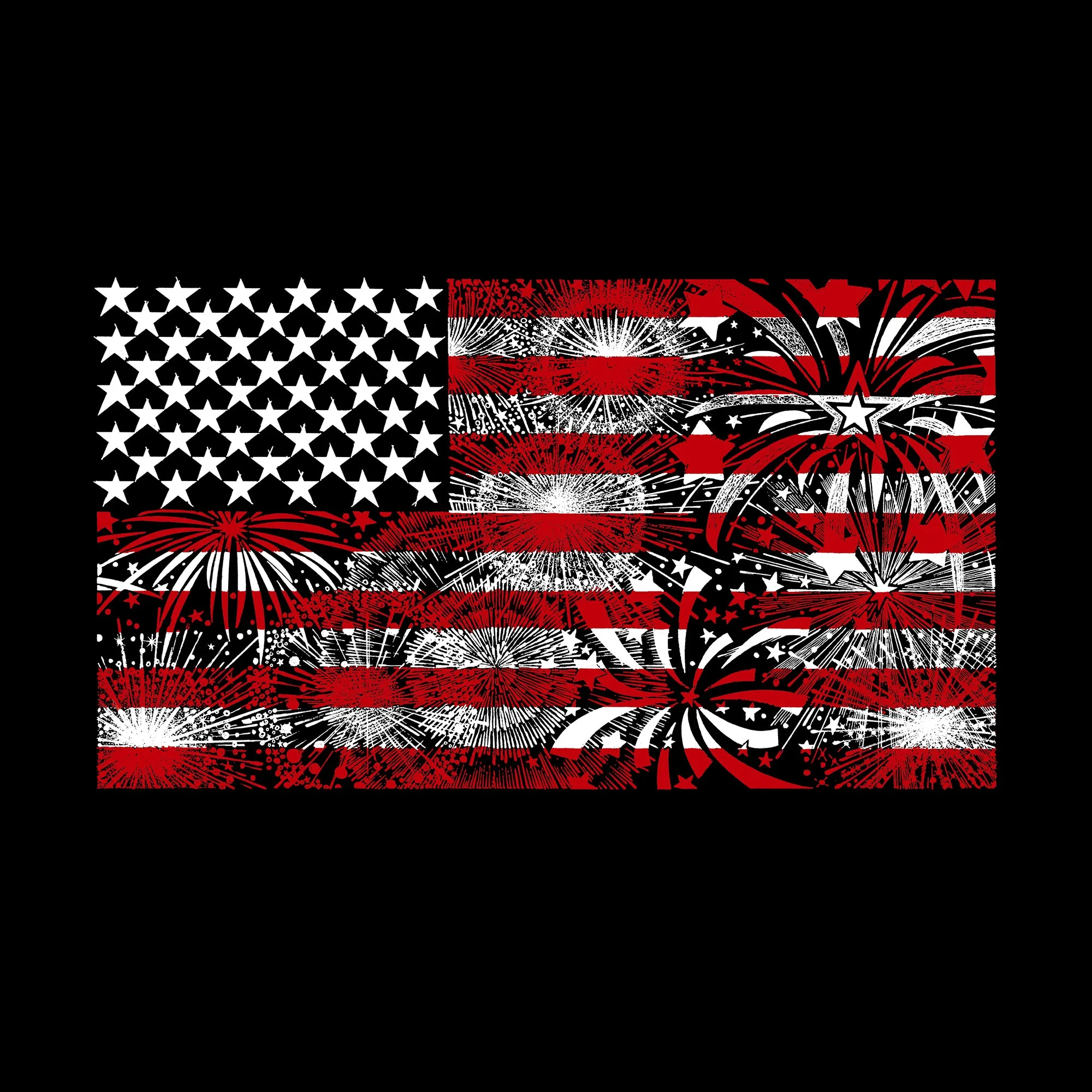 Women's Premium Word Art Flowy Tank Top - Fireworks American Flag sold by LA Pop Art product image thumbnail 2