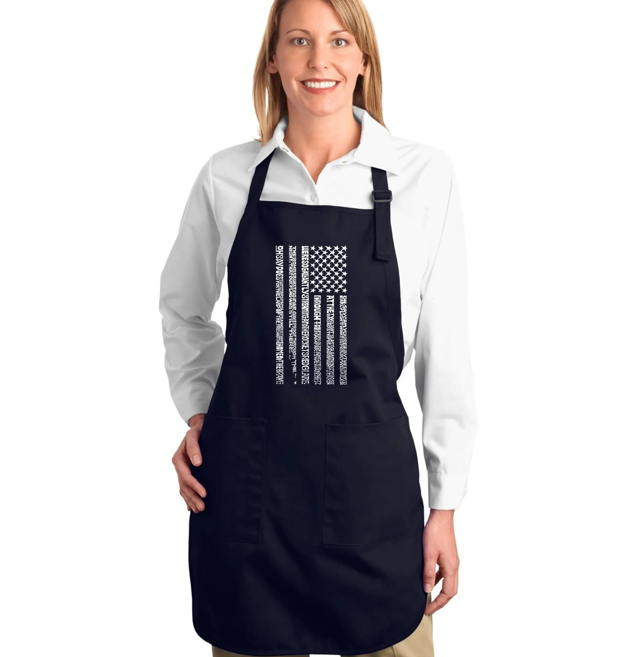 National Anthem Flag - Full Length Word Art Apron sold by LA Pop Art product image thumbnail 4