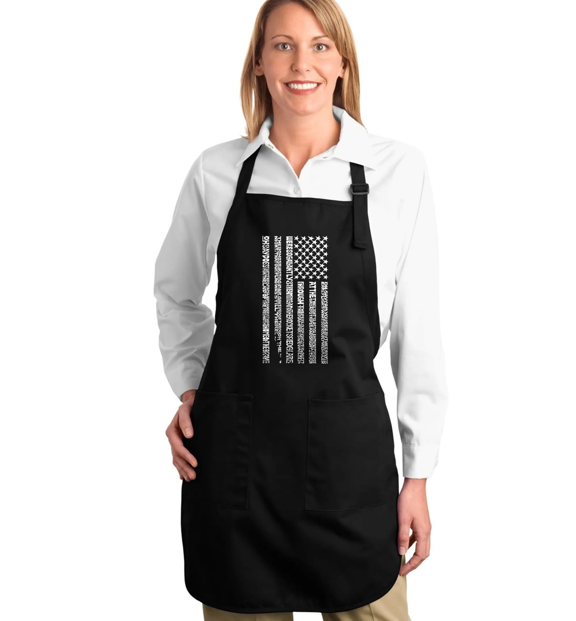 National Anthem Flag - Full Length Word Art Apron sold by LA Pop Art